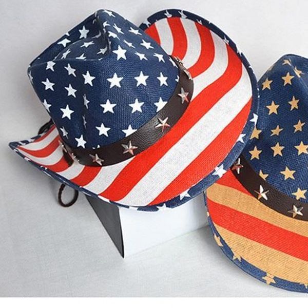

sun hats for women west cowboy jazz equestrian wide brim caps for outdoor beach american flag printing hat 23hr zz