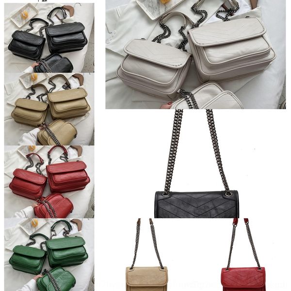 

78geu shoulder chain women's bag 2020 new bag soft omkq5 shoulder korean with embroidered thread leather