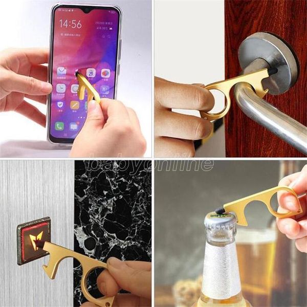 

no touch door opener bottle opener anti contact door opener tool rubber tip portable door handles contactless safety press elevator tool
