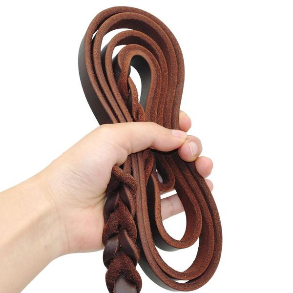 

braided leather dog leash pet k9 walking training leash lead for medium large dogs german shepherd gift dog training bbyrzv