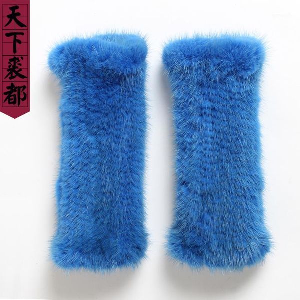 

five fingers gloves 2021 winter authentic lady fashion real soft warm high elastic knitted1, Blue;gray