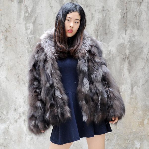 

cx-g-a-115 new fashion design clothes women winter natural colour genuine silver jacket1, Black;brown