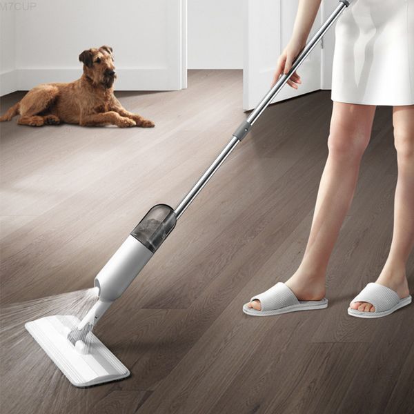 

spray clean with reusable microfiber pads 360 degree floor mops squeeze lazy mop kitchen bathroom cleaning tools