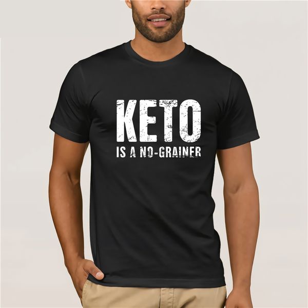 

keto is a no grainer t-shirt classical tee letter round collar tshirt for men clever 2020 print cute sport hooded sweatshirt hoodie