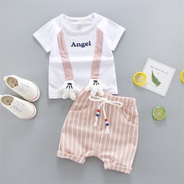 

toddler boys clothes children clothing cartoon summer clothing pant 2pcs cute kids casual boys sport suits outfit 1-2-3-4y lj200814, White