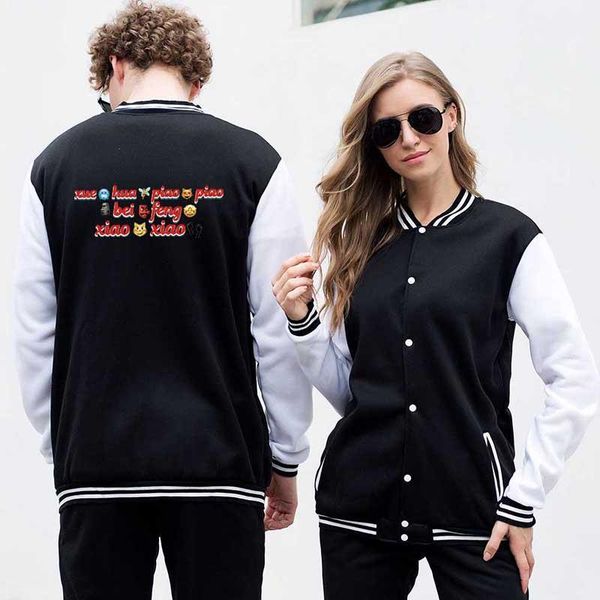 

xue hua piao piao bei feng xiao xiao baseball jacket coat men women hoodie sweatshirts long sleeve harajuku hoodies jackets1, Black;brown