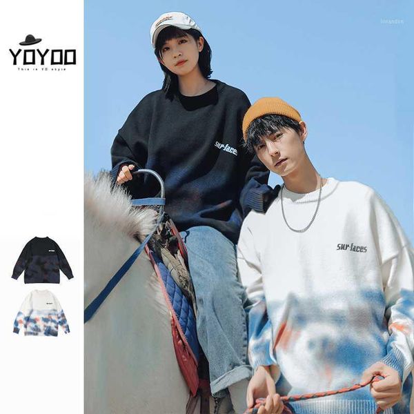 

men's sweaters yoyoo men clothing oversized men's sweater casual loose man man1, White;black