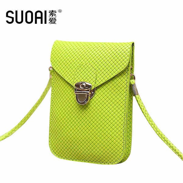 

suoai messenger мобильный телефон сумка симпатичные женский мини crossbody мешок мода pu кожаный кошелек