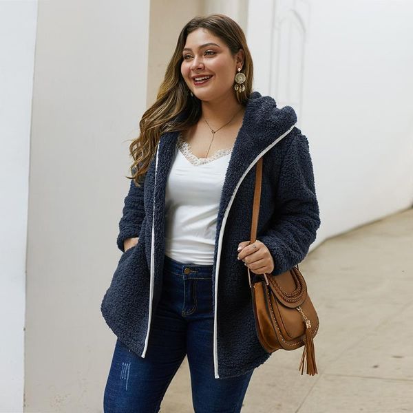 

autumn and winter fashion women's jacket bubble fleece hoodies thickening large size 1xl-4xl casual wild clothing1, Black