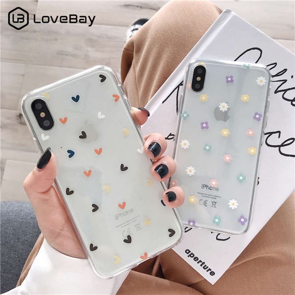 

lov vip transparent case, vip 11 pro se2020 x xs max xr 6s 7 8 plus floral love heart transparent silicone case