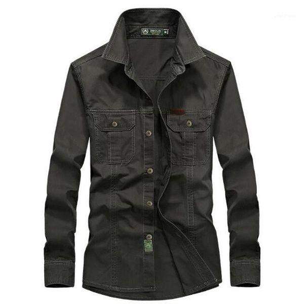 

2020 spring men's casual brand long sleeve shirt man autumn 100% cotton army green shirts -6xl1, White;black