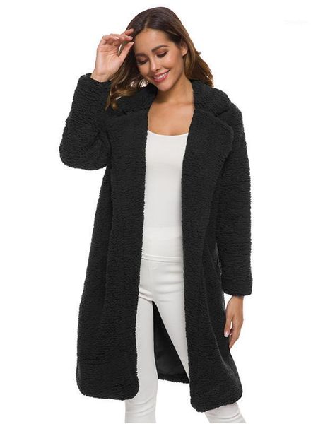 

2020 winter new womens thick warm lamb fur coat for ladies loose casual wool outwear with lining plus size s-3xl1, Black