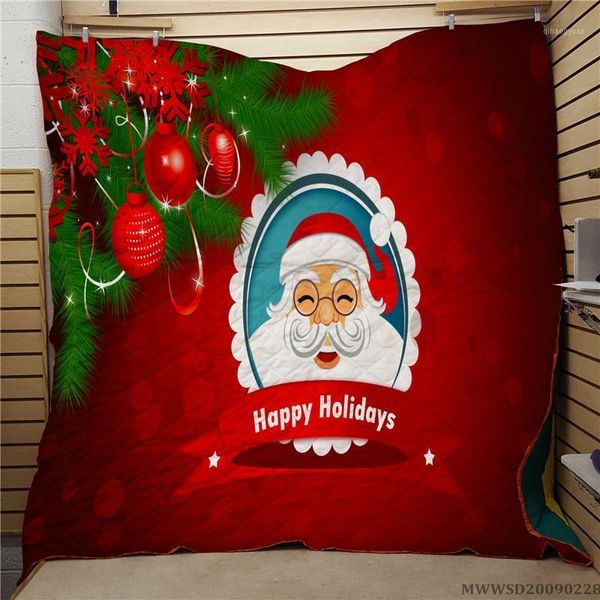 

ale cute santa claus print quilt merry chirstmas soft fashionable bedroom decor for all seasons unique bed gift1