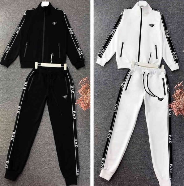 

2022 factory wholesale new cotton casual fashion sportswear set women's two-piece set large european fashion rxi7, Black