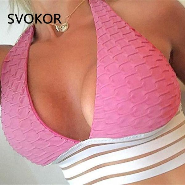 

svokor colors fold full cup solid lingerie u word collar halter hit color tie cotton underwear women kg-987, Red;black