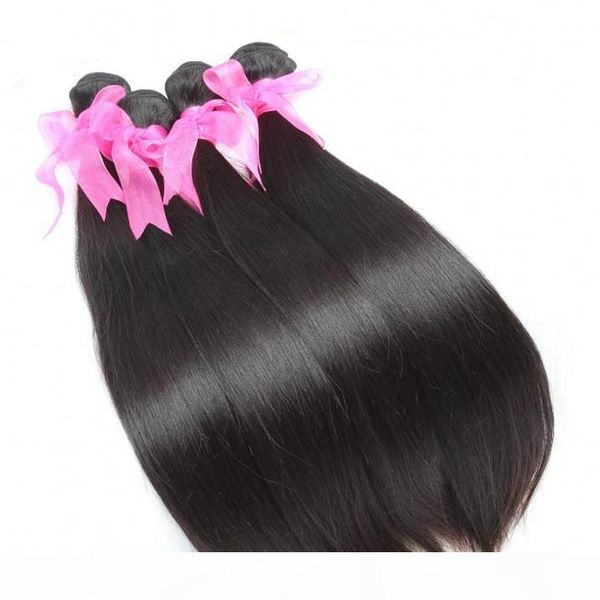 

5pcs lot 8~34 inch 100% unprocessed indian hair weave straight human hair extensions soft remi human hair greatremy, Black