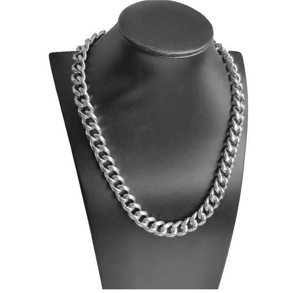 

12.8mm never rust luxury figaro chain necklace 4 size men jewelry 18k real yellow gold plated hip hop chain necklaces for women men, Black