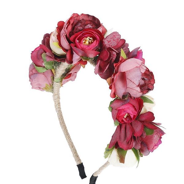 

levao fashion women wedding headband girls boho flowers headwear children hair bands hair accessories bride wreath beach qyloex