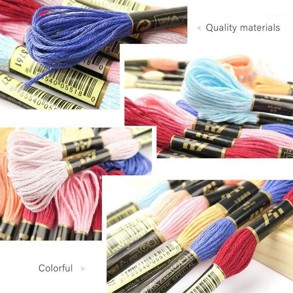 

50/100 colors embroidery threads set cotton thread european three-dimensional cotton threads embroidery thread1, Black;white