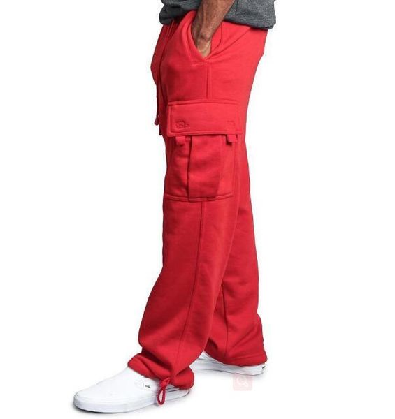 

2021 hip hop joggers sweatpants man streetwear pocket big cargo casual straight down baggy pants b8lc, Black;white