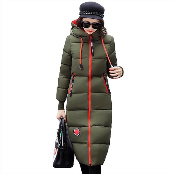 

long parkas for women 2021 winter down cotton jacket thick warm hooded female slim cotton padded jacket coats n258, Black;brown