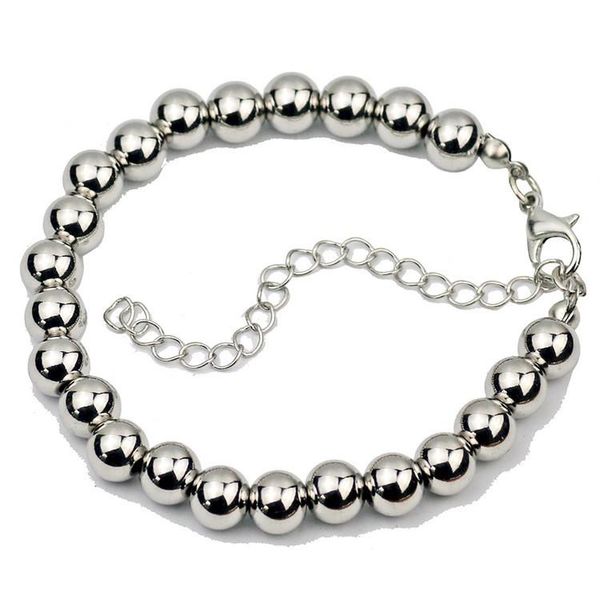 

men's titanium steel base steel bead hand string bracelets bangles men lobster strand chain & link bracelets, Black