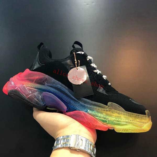 

2021 fashion paris casual shoes luxe shoes men's women's beige black air cushion shoes couple running shoe, Black;red