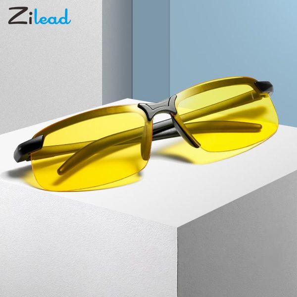 

zilead polarized sunglasses change color lens driving sun glasses soft sports spectacles night vision goggles for men and women, White;black