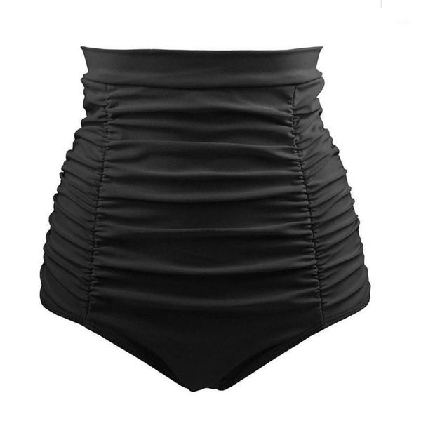 

two-piece suits women's summer retro style high waisted bikini casual, pool, beach bottom ruched swim mini length shorts slim1
