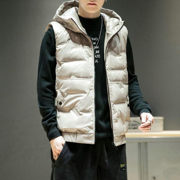 

new winter down jacket vest men's korean fashion vest casual coat men clothes, Black