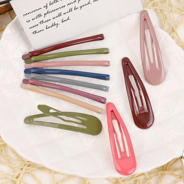 

4pcs new color hairpin barrettes snap hair clips for girls children women hair bobby pins metal hairgrip hair accessories tools wmtsno, Slivery;white