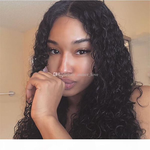 

grade 8a water wave full lace wigs lace front wigs baby hair 100% brazilian unprocessed virgin human hair wig for black women, Black;brown