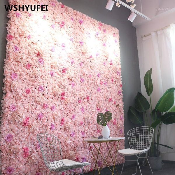 

40x60cm silk rose flower champagne artificial flower for wedding decoration wall romantic wedding xmas backdrop decor1