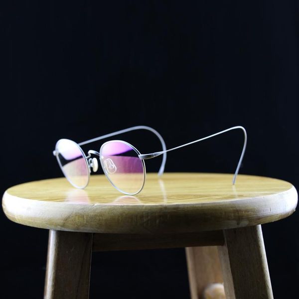 

vintage eyewear titanium round frame eyeglasses prescription luxury glasses cable optical men frame hanging myopia ear women lbvdm, White;black