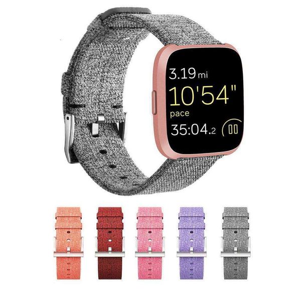 

suitable for fitbit versa lite / versa2 smart bracelet nylon denim canvas strapjk