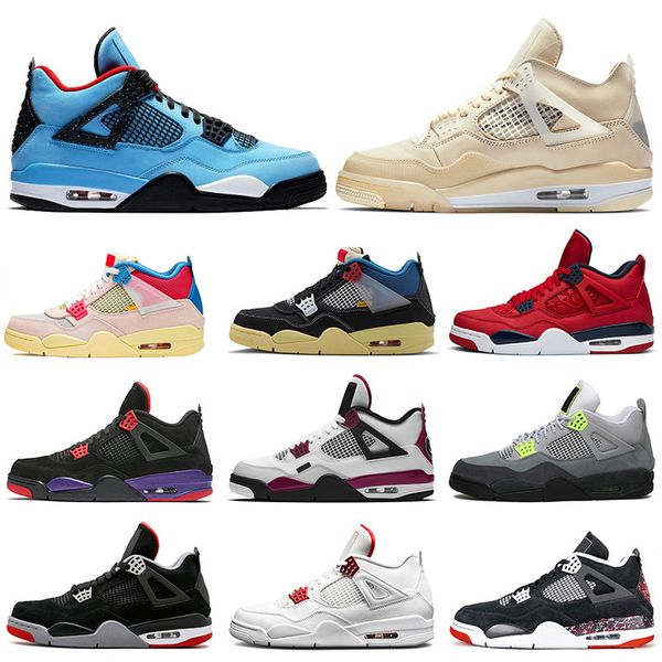 

new jumpman 4s sail 4 mens starfish fire red basketball shoes guava ice black cat trainers men women sports sneakers