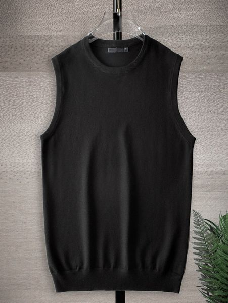 

men solid round neck sweater vest t4sc#, White;black