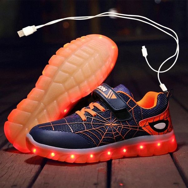 

2020 Hot High Quality Light Up Shoes Led Kids Sneakers for Boy girl Lighted USB rechargeable children Luminous Shoe with 7 color #x35X