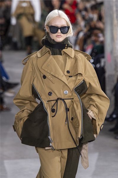 

uk brand new fashion 2020 fall /autumn casual simple classic short trench female windbreaker khaki black 1031, Tan;black