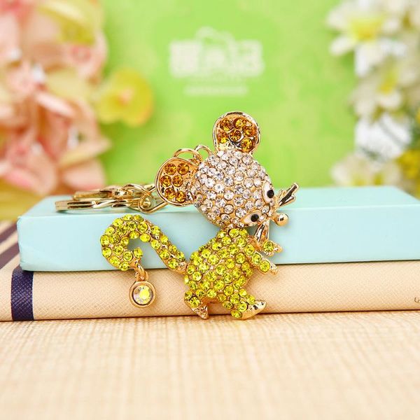 

роскошные мыши брелок брелок держатель симпатичные кристалл rat брелоков porte клеф подарков мужчины женщины сувениры сумка подвеска автомоб