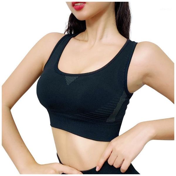 

gym clothing women bras seamless yoga sports bra crop vest underwear comfort stretch bralette fitness padded running vest1, White;black