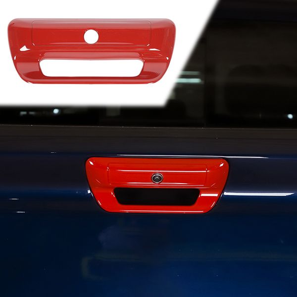 

red car tailgate handle decoration cover trim, abs 1pc for dodge ram 2018 2019 2020 exterior accessories