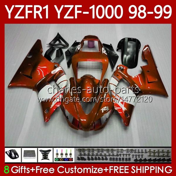 OEM Body Kit für Yamaha YZF-1000 YZF-R1 YZF 1000 CC R 1 1998 1999 2000 2001 Dunkelorange Karosserie 82No.118 YZF R1 1000CC 98-01 YZF1000 YZFR1 98 99 00 01 Motorradverkleidung