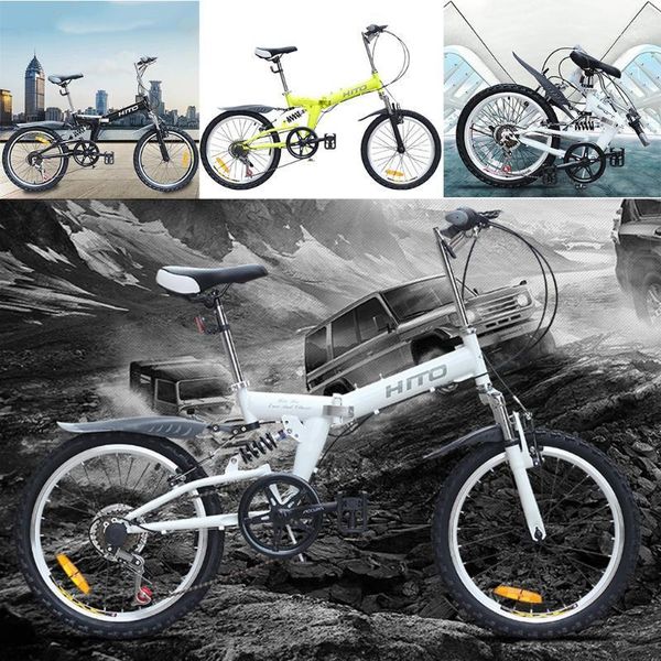 

bikes 20 inch lightweight mini folding bike small portable bicycle student double steel v-brake 4 colors fashion mountain bike1