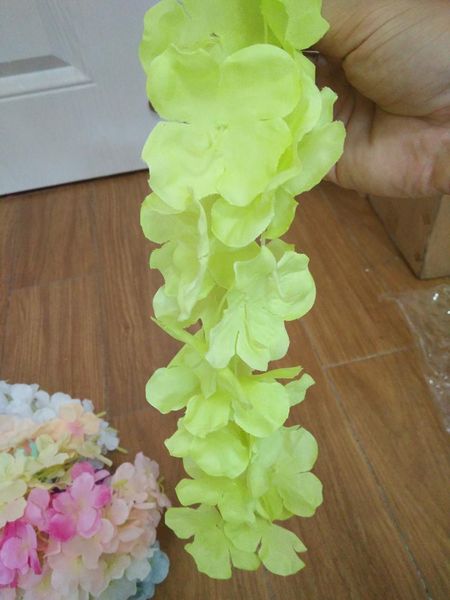 

uxu2ku factory price silk new arrival flower elegant artificial hydangea vine home wall hanging wisteria garland 14 colors avai 4 n