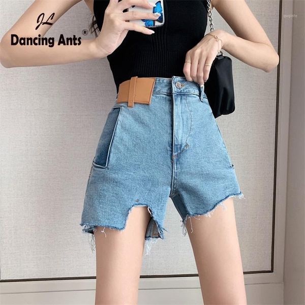 

women denim shorts high waist ripped zipper loose jeans shorts new female fashion casual a-line, White;black