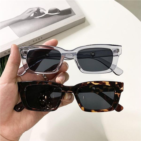 

2021 new women rectangle vintage sunglasses brand designer retro points sun glasses female lady eyeglass cat eye driver goggles, White;black