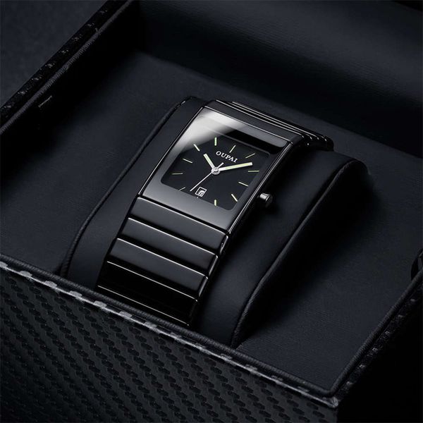 

opal - ceramic calendar men's quartz clock, luminous, wate