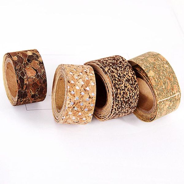 

4pcs retro cork tape stickers diary diy decoration hand account material sticker for scrapbooking diy decoration 22mm*1m vintage