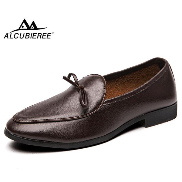 

alcubieree fashion man tassel loafers mens casual dress shoes stylish oxford formal slip-on official shoes zapato vestir hombre, Black